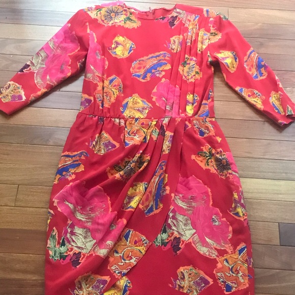 Vintage Louis Féraud silk dress size 6 Germany - Picture 13 of 15